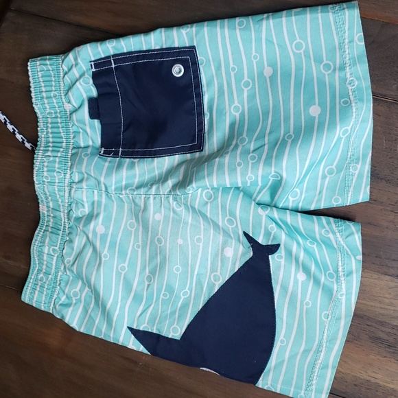 Gymboree Shark Toddler Bow Swim Trunks Shorts, Sz 4T - Picture 3 of 6
